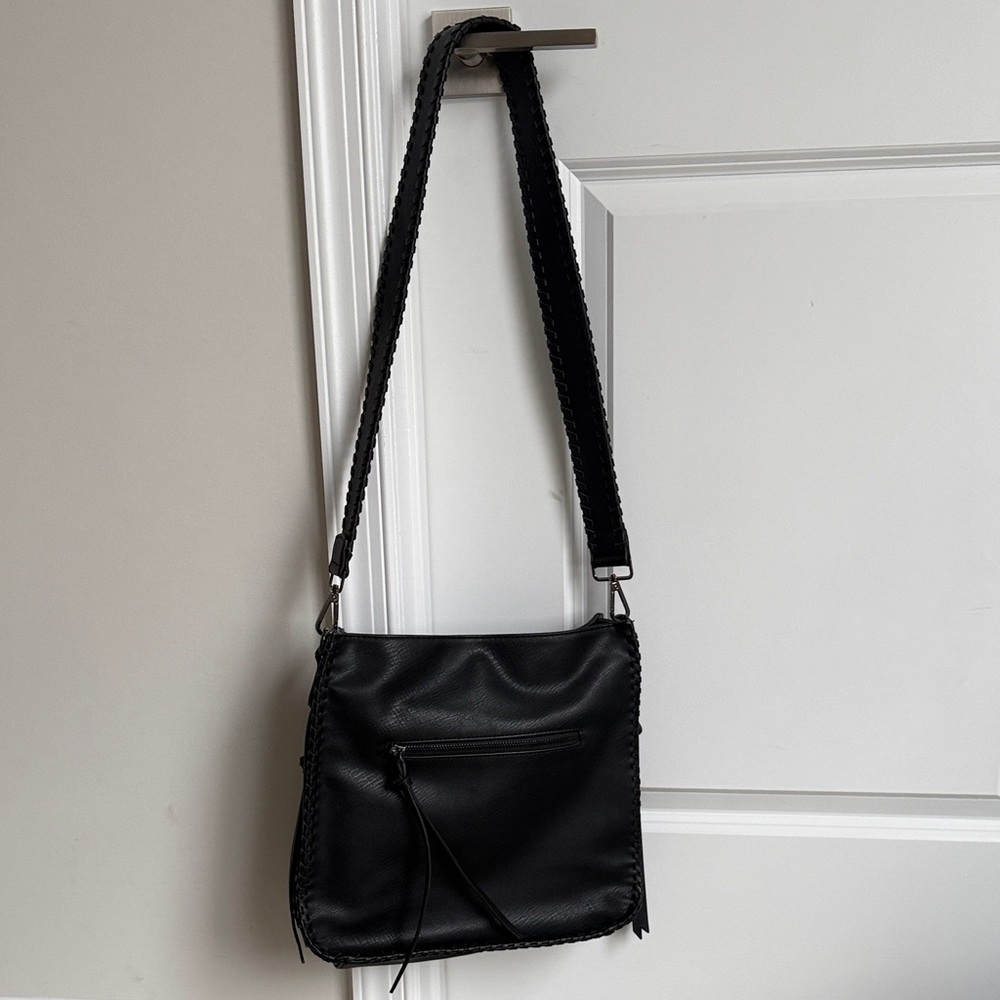 Anton Kraft Black Leather Crossbody Bag